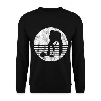 Curling sur glace Curling Retro Cadeau - Sweat-shirt Unisexe - noir - Devant - Alina (178cm) & Michal (187cm)
