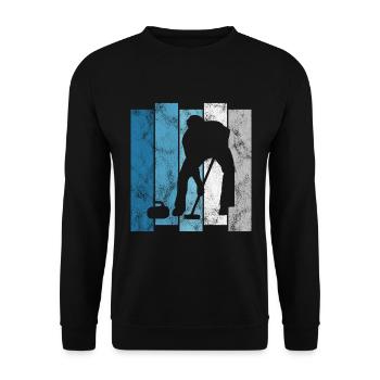 Ice Curling Curler Ice Stock Shooting Retro Gift - Sweat-shirt Unisexe - noir - Devant - Alina (178cm) & Michal (187cm)