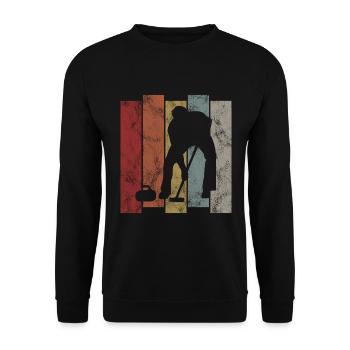 Ice Curling Curler Ice Stock Shooting Retro Gift - Sweat-shirt Unisexe - noir - Devant - Alina (178cm) & Michal (187cm)