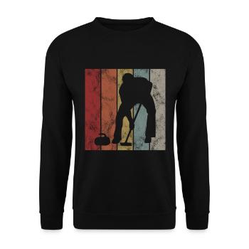 Curling sur glace Curling Retro Cadeau - Sweat-shirt Unisexe - noir - Devant - Alina (178cm) & Michal (187cm)