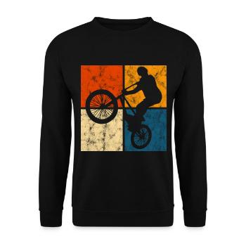 BMX Bike Bike Retro Gift Bicycle Motocross - Unisex Sweatshirt - black - Front - Alina (178cm) & Michal (187cm)