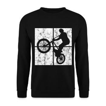 BMX Bike Bike Retro Gift Bicycle Motocross - Unisex Sweatshirt - black - Front - Alina (178cm) & Michal (187cm)