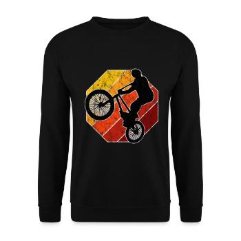 BMX Rad Fahrrad Retro Geschenk Bicycle Motocross - Unisex Pullover - Schwarz - Vorne - Alina (178cm) & Michal (187cm)