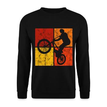 BMX Rad Fahrrad Retro Geschenk Bicycle Motocross - Unisex Pullover - Schwarz - Vorne - Alina (178cm) & Michal (187cm)
