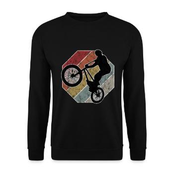 BMX Rad Fahrrad Retro Geschenk Bicycle Motocross - Unisex Pullover - Schwarz - Vorne - Alina (178cm) & Michal (187cm)