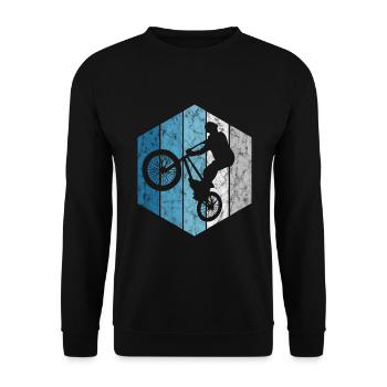 BMX Rad Fahrrad Retro Geschenk Bicycle Motocross - Unisex Pullover - Schwarz - Vorne - Alina (178cm) & Michal (187cm)