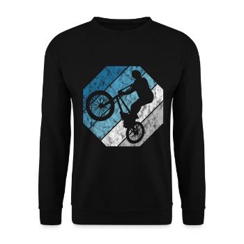 BMX Rad Fahrrad Retro Geschenk Bicycle Motocross - Unisex Pullover - Schwarz - Vorne - Alina (178cm) & Michal (187cm)