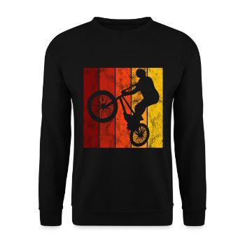 BMX Rad Fahrrad Retro Geschenk Bicycle Motocross - Unisex Pullover - Schwarz - Vorne - Alina (178cm) & Michal (187cm)