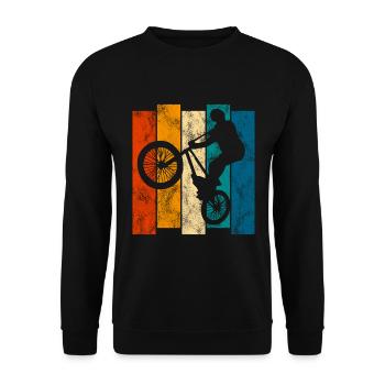BMX Rad Fahrrad Retro Geschenk Bicycle Motocross - Unisex Pullover - Schwarz - Vorne - Alina (178cm) & Michal (187cm)