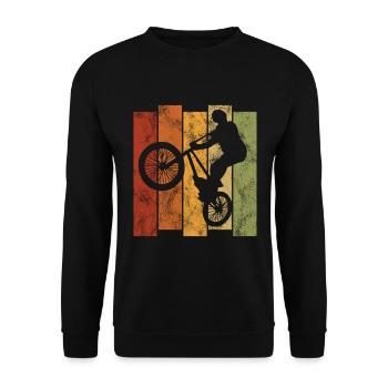 BMX Rad Fahrrad Retro Geschenk Bicycle Motocross - Unisex Pullover - Schwarz - Vorne - Alina (178cm) & Michal (187cm)