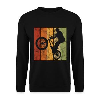 BMX Rad Fahrrad Retro Geschenk Bicycle Motocross - Unisex Pullover - Schwarz - Vorne - Alina (178cm) & Michal (187cm)