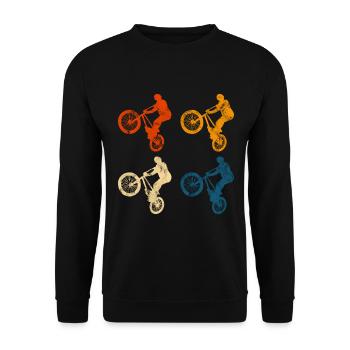 BMX Bike Bike Retro Gift Bicycle Motocross - Unisex Sweatshirt - black - Front - Alina (178cm) & Michal (187cm)