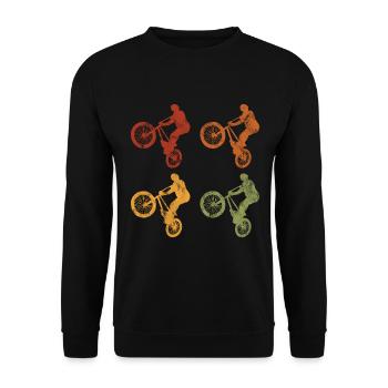BMX Rad Fahrrad Retro Geschenk Bicycle Motocross - Unisex Pullover - Schwarz - Vorne - Alina (178cm) & Michal (187cm)