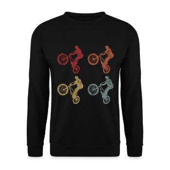 BMX Vélo Vélo Rétro Cadeau Vélo Motocross - Sweat-shirt Unisexe - noir - Devant - Alina (178cm) & Michal (187cm)