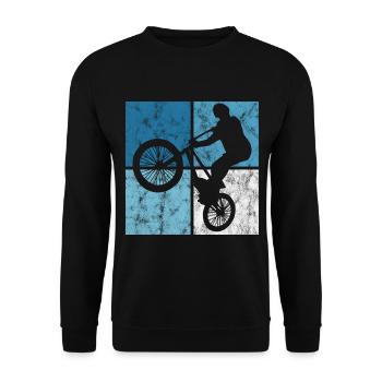 BMX Rad Fahrrad Retro Geschenk Bicycle Motocross - Unisex Pullover - Schwarz - Vorne - Alina (178cm) & Michal (187cm)