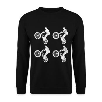 BMX Rad Fahrrad Retro Geschenk Bicycle Motocross - Unisex Pullover - Schwarz - Vorne - Alina (178cm) & Michal (187cm)