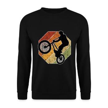 BMX Rad Fahrrad Retro Geschenk Bicycle Motocross - Unisex Pullover - Schwarz - Vorne - Alina (178cm) & Michal (187cm)