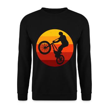 BMX Rad Fahrrad Retro Geschenk Bicycle Motocross - Unisex Pullover - Schwarz - Vorne - Alina (178cm) & Michal (187cm)