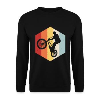 BMX Rad Fahrrad Retro Geschenk Bicycle Motocross - Unisex Pullover - Schwarz - Vorne - Alina (178cm) & Michal (187cm)