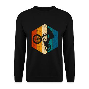 BMX Bike Bike Retro Gift Bicycle Motocross - Unisex Sweatshirt - black - Front - Alina (178cm) & Michal (187cm)