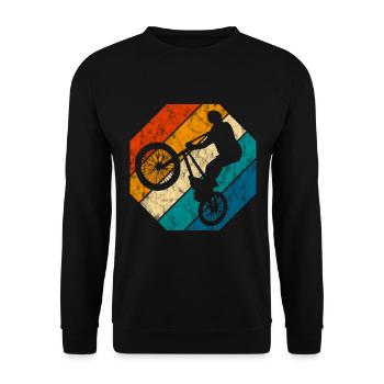 BMX Rad Fahrrad Retro Geschenk Bicycle Motocross - Unisex Pullover - Schwarz - Vorne - Alina (178cm) & Michal (187cm)