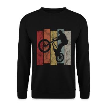BMX Bike Bike Retro Gift Bicycle Motocross - Unisex Sweatshirt - black - Front - Alina (178cm) & Michal (187cm)