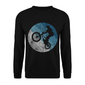 BMX Rad Fahrrad Retro Geschenk Bicycle Motocross - Unisex Pullover - Schwarz - Vorne - Alina (178cm) & Michal (187cm)