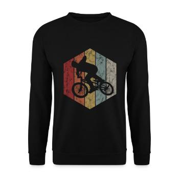 BMX Rad Fahrrad Retro Geschenk Bicycle Motocross - Unisex Pullover - Schwarz - Vorne - Alina (178cm) & Michal (187cm)