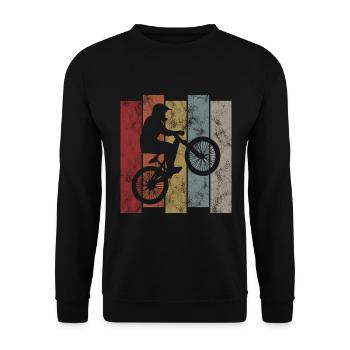 BMX Rad Fahrrad Retro Geschenk Bicycle Motocross - Unisex Pullover - Schwarz - Vorne - Alina (178cm) & Michal (187cm)