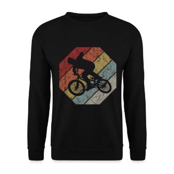 BMX Bike Bike Retro Gift Bicycle Motocross - Unisex Sweatshirt - black - Front - Alina (178cm) & Michal (187cm)