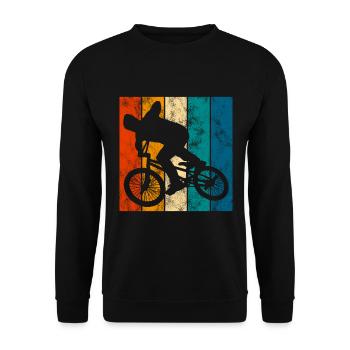 BMX Bike Bike Retro Gift Bicycle Motocross - Unisex Sweatshirt - black - Front - Alina (178cm) & Michal (187cm)
