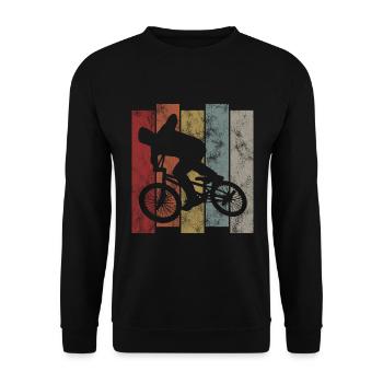 BMX Bike Bike Retro Gift Bicycle Motocross - Unisex Sweatshirt - black - Front - Alina (178cm) & Michal (187cm)