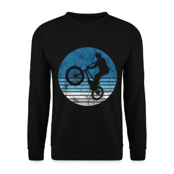 BMX Rad Fahrrad Retro Geschenk Bicycle Motocross - Unisex Pullover - Schwarz - Vorne - Alina (178cm) & Michal (187cm)