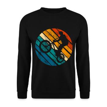 BMX Rad Fahrrad Retro Geschenk Bicycle Motocross - Unisex Pullover - Schwarz - Vorne - Alina (178cm) & Michal (187cm)