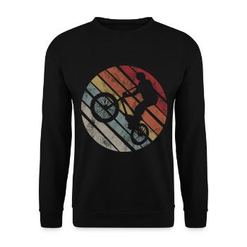 BMX Bike Bike Retro Gift Bicycle Motocross - Unisex Sweatshirt - black - Front - Alina (178cm) & Michal (187cm)