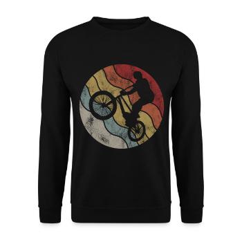 BMX Bike Bike Retro Gift Bicycle Motocross - Unisex Sweatshirt - black - Front - Alina (178cm) & Michal (187cm)