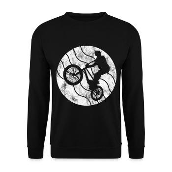 BMX Rad Fahrrad Retro Geschenk Bicycle Motocross - Unisex Pullover - Schwarz - Vorne - Alina (178cm) & Michal (187cm)