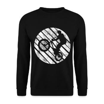 BMX Bike Bike Retro Gift Bicycle Motocross - Unisex Sweatshirt - black - Front - Alina (178cm) & Michal (187cm)