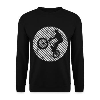 BMX Bike Bike Retro Gift Bicycle Motocross - Unisex Sweatshirt - black - Front - Alina (178cm) & Michal (187cm)