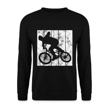 BMX Rad Fahrrad Retro Geschenk Bicycle Motocross - Unisex Pullover - Schwarz - Vorne - Alina (178cm) & Michal (187cm)
