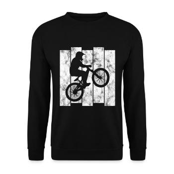 BMX Rad Fahrrad Retro Geschenk Bicycle Motocross - Unisex Pullover - Schwarz - Vorne - Alina (178cm) & Michal (187cm)