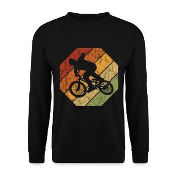 BMX Bike Bike Retro Gift Bicycle Motocross - Unisex Sweatshirt - black - Front - Alina (178cm) & Michal (187cm)