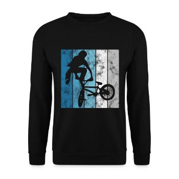 BMX Rad Fahrrad Retro Geschenk Bicycle Motocross - Unisex Pullover - Schwarz - Vorne - Alina (178cm) & Michal (187cm)