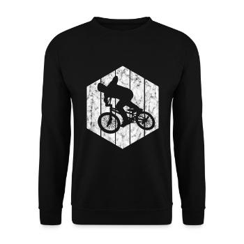 BMX Rad Fahrrad Retro Geschenk Bicycle Motocross - Unisex Pullover - Schwarz - Vorne - Alina (178cm) & Michal (187cm)