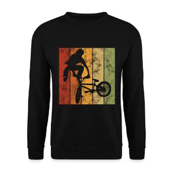 BMX Rad Fahrrad Retro Geschenk Bicycle Motocross - Unisex Pullover - Schwarz - Vorne - Alina (178cm) & Michal (187cm)