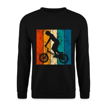 BMX Rad Fahrrad Retro Geschenk Bicycle Motocross - Unisex Pullover - Schwarz - Vorne - Alina (178cm) & Michal (187cm)