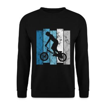 BMX Rad Fahrrad Retro Geschenk Bicycle Motocross - Unisex Pullover - Schwarz - Vorne - Alina (178cm) & Michal (187cm)