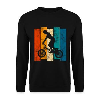 BMX Rad Fahrrad Retro Geschenk Bicycle Motocross - Unisex Pullover - Schwarz - Vorne - Alina (178cm) & Michal (187cm)