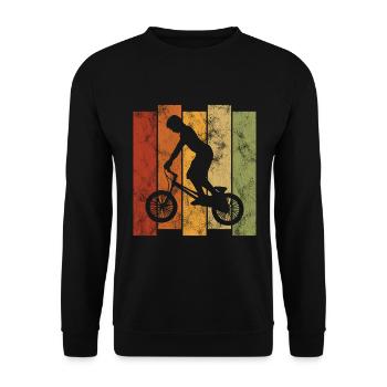 BMX Bike Bike Retro Gift Bicycle Motocross - Unisex Sweatshirt - black - Front - Alina (178cm) & Michal (187cm)