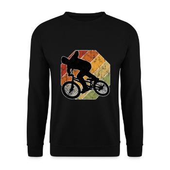 BMX Rad Fahrrad Retro Geschenk Bicycle Motocross - Unisex Pullover - Schwarz - Vorne - Alina (178cm) & Michal (187cm)